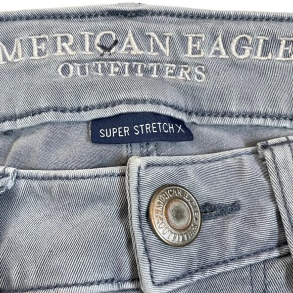 AMERICAN EAGLE Super Stretch X Gray Tomgirl Skinny Jeans - Size 00 Short - Picture 7 of 9